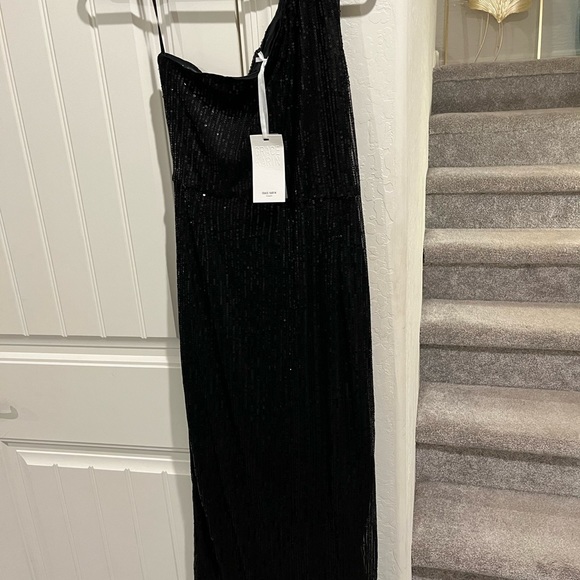 GRACE KARIN Women Sleeveless One Shoulder Sparkly Glitter Wrap Dress w/Slit. - Picture 5 of 8